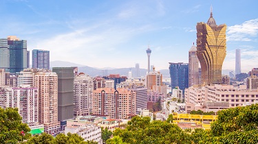 Vue panoramique du paysage urbain de Macao en plein jour.