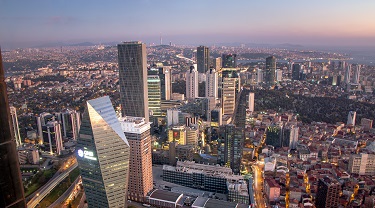 Aerial view of downtown Istanbul 