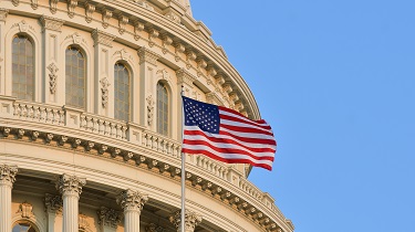American flag flies at U.S. Capitol