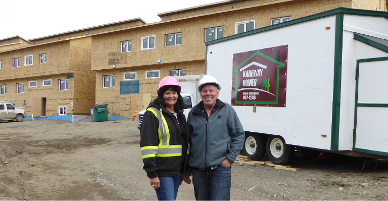 Kareway Homes owner Wayne Cunnningham and his wife Carol at their job site.