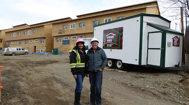 Kareway Homes owner Wayne Cunnningham and his wife Carol at their job site.