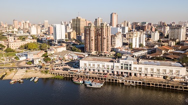 Vue aérienne de la ville d’Assomption, au Paraguay.