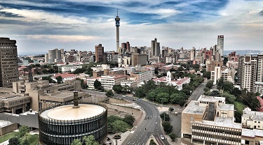 Vue aérienne de Johannesburg, en Afrique du Sud