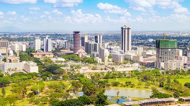 Paysage urbain de Nairobi, Kenya.