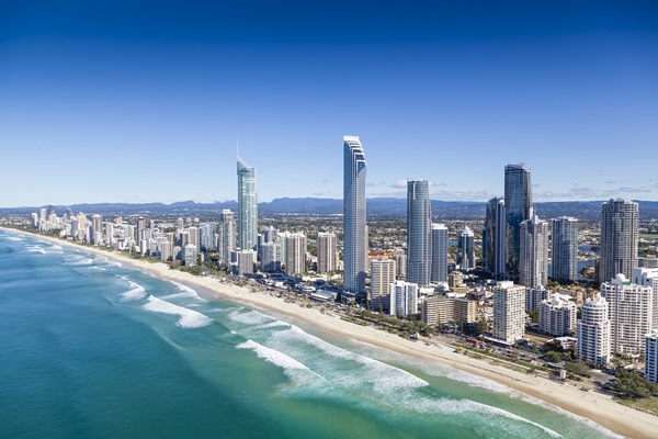 Skyscrapers dot the Surfers Paradise coastline