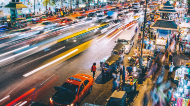 busy street in an Asian city