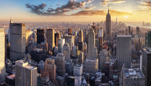 Landscape of New York city's buildings. 
