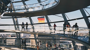 Curved glass building in Berlin