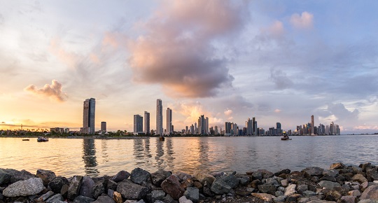 The skyline of Panama City.