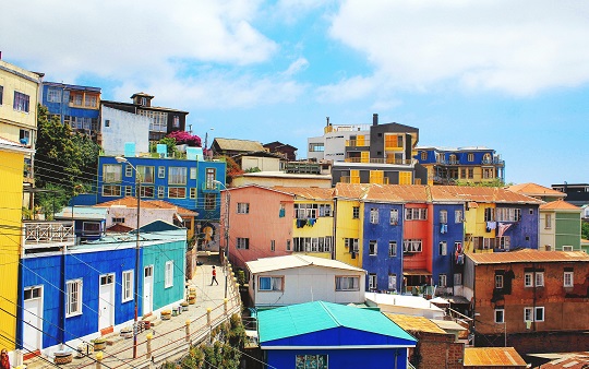 Colourful neighbourhood in Chile