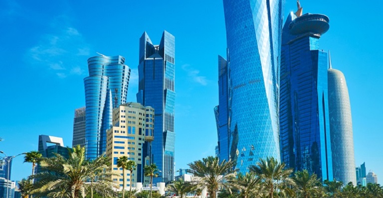 Vue du centre-ville de Dota, la capitale du Qatar.