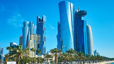 Vue du centre-ville de Dota, la capitale du Qatar.