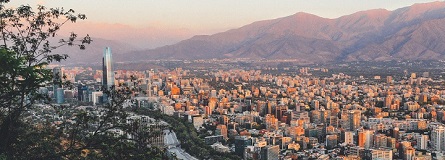 Overhead view of Santiago, Chile
