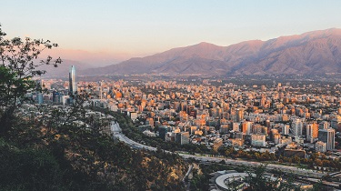 Plan aérien de Santiago, au Chili.