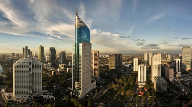 La silhouette moderne de la ville de Jakarta