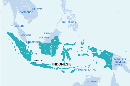 Carte de Java, Indonésie