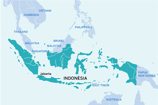 Map of Java, Indonesia