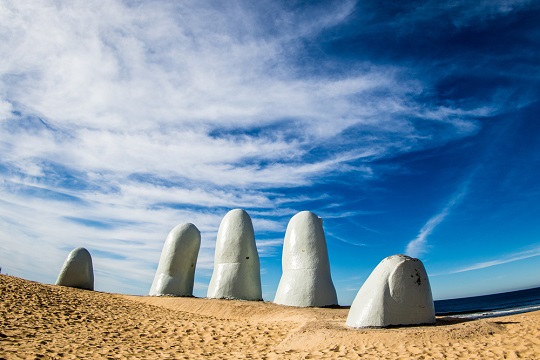 The Fingers statue in Chile.
