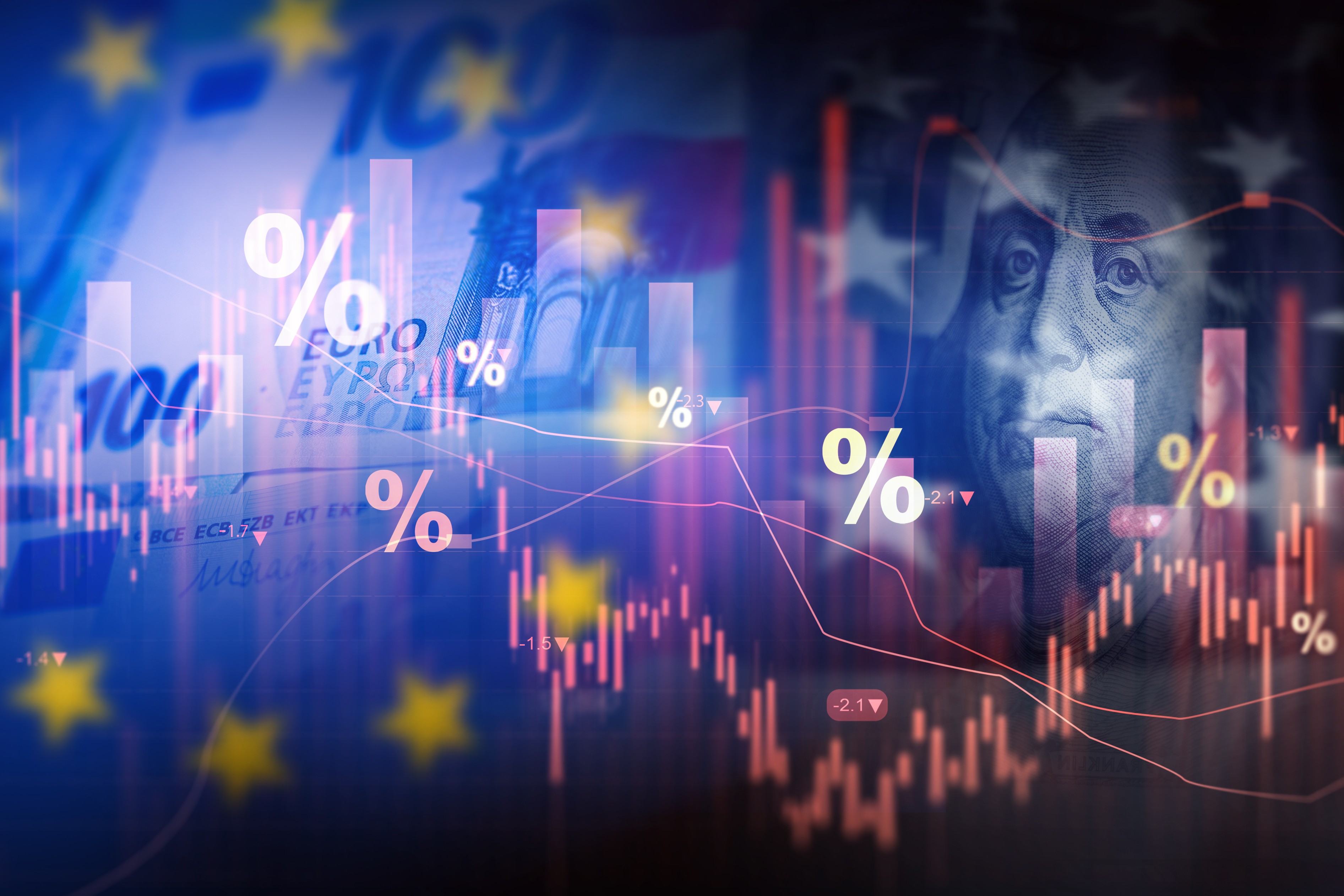 Image de concept symbolisant les tarifs américains et les politiques impactant les importations et la croissance économiques mondiales