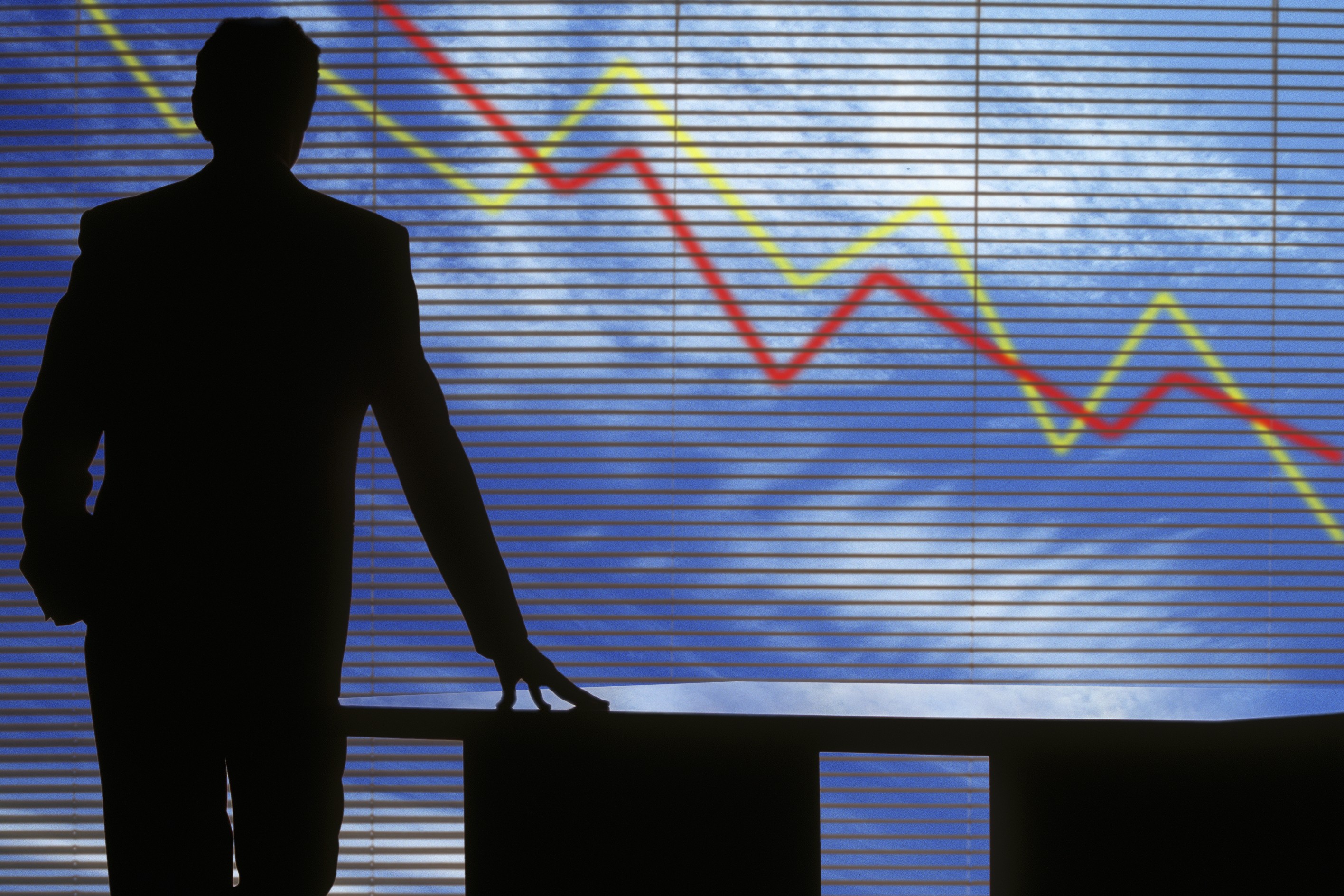 Concept de krach boursier symbolisant la crise financière, la récession et le repli de l’activité économique