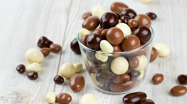 A bowl of chocolate treats made by REB.