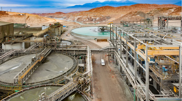 Installation de traitement de l’eau dans une mine de cuivre et usine de traitement au Pérou.