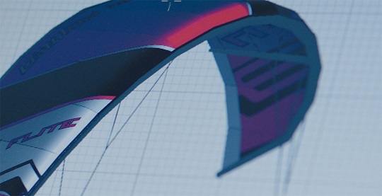 3D modelling of kiteboarding kite