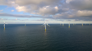 Northland offshore wind energy farm with wind turbines shown in the ocean
