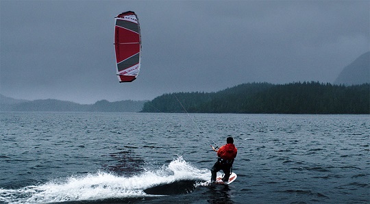 Man kiteboarding