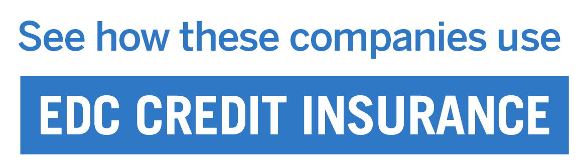 An infographic highlights the three main ways EDC Credit Insurance helps Canadian businesses.