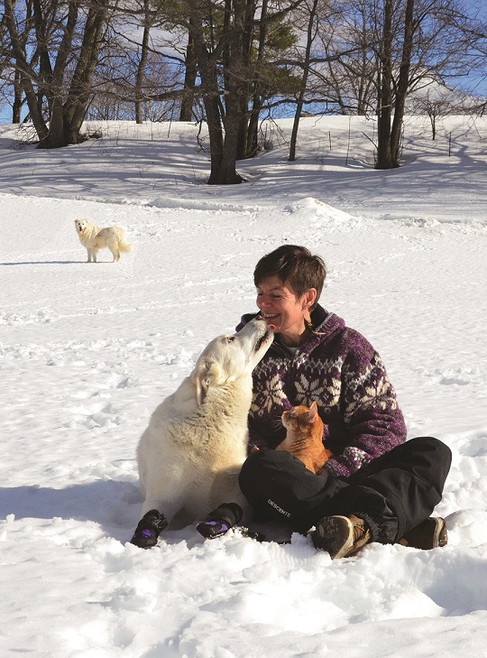 Marianne Bertrand of Muttluks with dogs