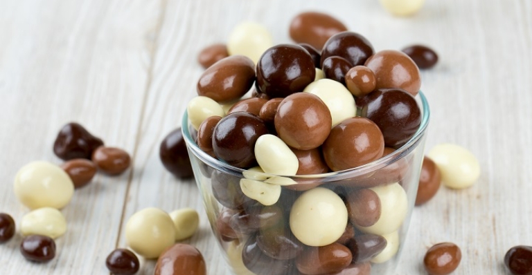 A bowl of chocolate treats made by REB.