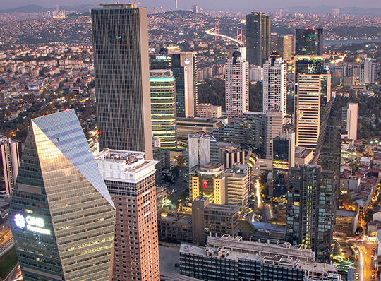 Vue aérienne du centre-ville d'Istanbul