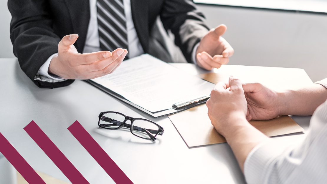 Men’s hands with glasses and clipboard