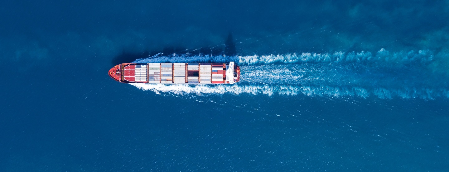 shipping container in open water