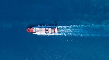 shipping container in open water