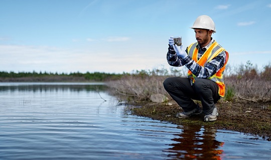 Marine biologist analyses water test results