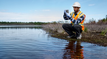 Marine biologist analyses water test results