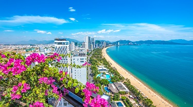 Tropical coastline in Vietnam