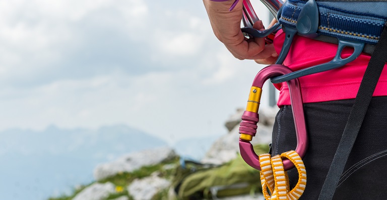 A photo of mountain climbing safety gear.