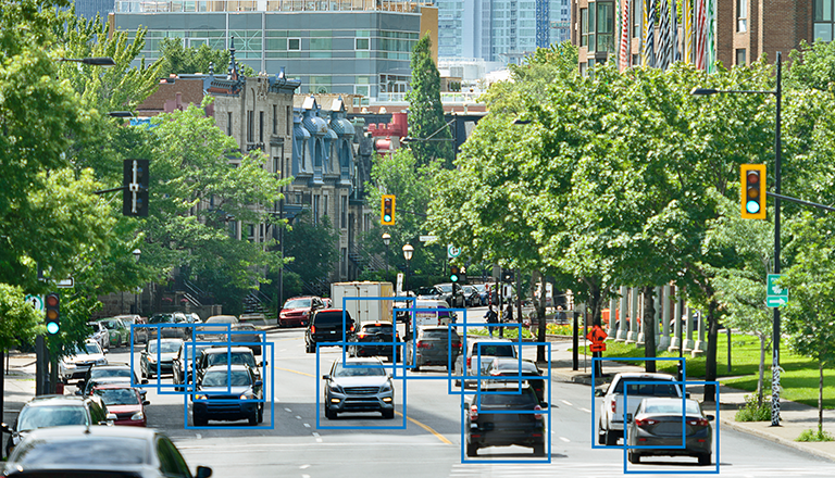 busy city intersection