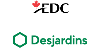 Logos d’EDC et de Desjardins