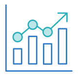 Icon showing a growth chart