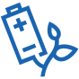 Icon of a battery and plant