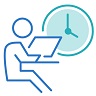 Graphic of person, laptop and clock representing board and committee hours dedicated to ESG discussion