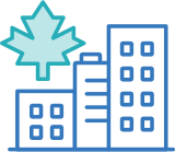 An icon showing tall buildings and a maple leaf