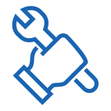 Icon of hand holding tool