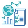 Image d’une ville en silhouette, d’un globe et d’une liste de vérification représentant les occasions ESG sur les marchés.
