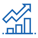 Icon of a graph with arrow pointing upwards