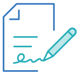 Icône représentant du papier et un crayon